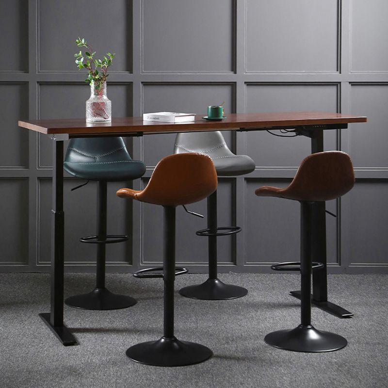 Industrial Style Wood Top Counter Table Liftable Bar Table for Coffee Shop