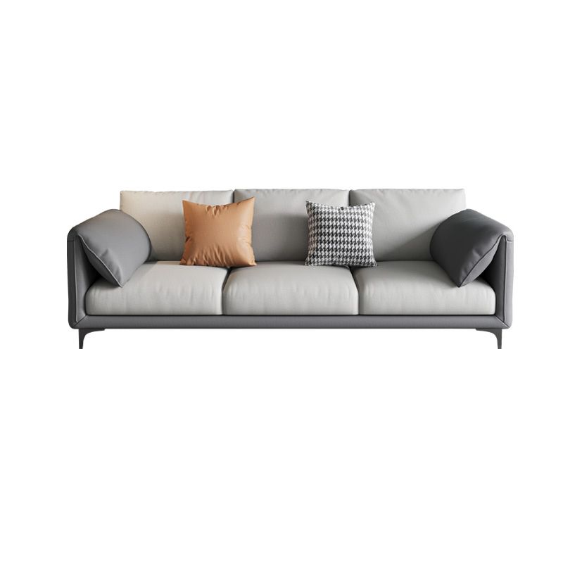 Living Room Glam Cushions Standard Pillow Top Arm Faux Leather Sofa