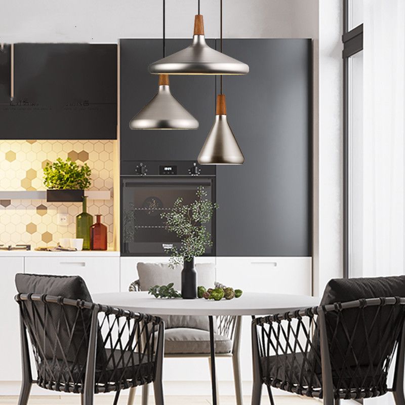 Illuminazione a sospensione in metallo conico Nordico 1 lampada a sospensione per sala da pranzo