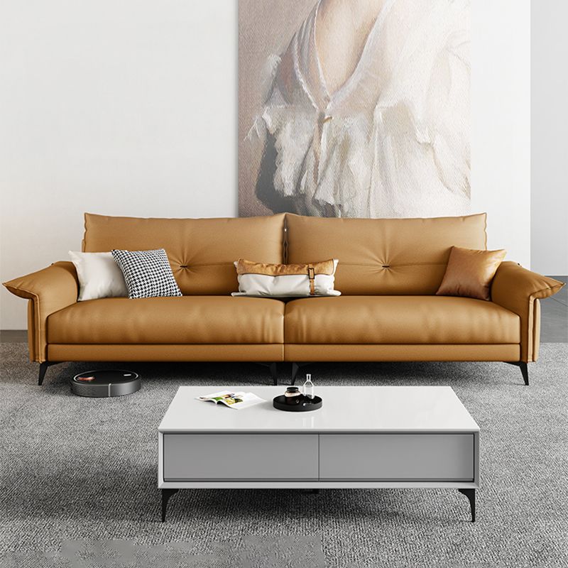 Contemporary Dark Brown Cushions Standard Pillow Top Arm Settee