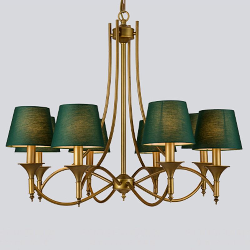 Multi-head hangende verlichtingsarmaturen Amerikaanse stijl vat kroonluchter hanglamp met stofschaduw