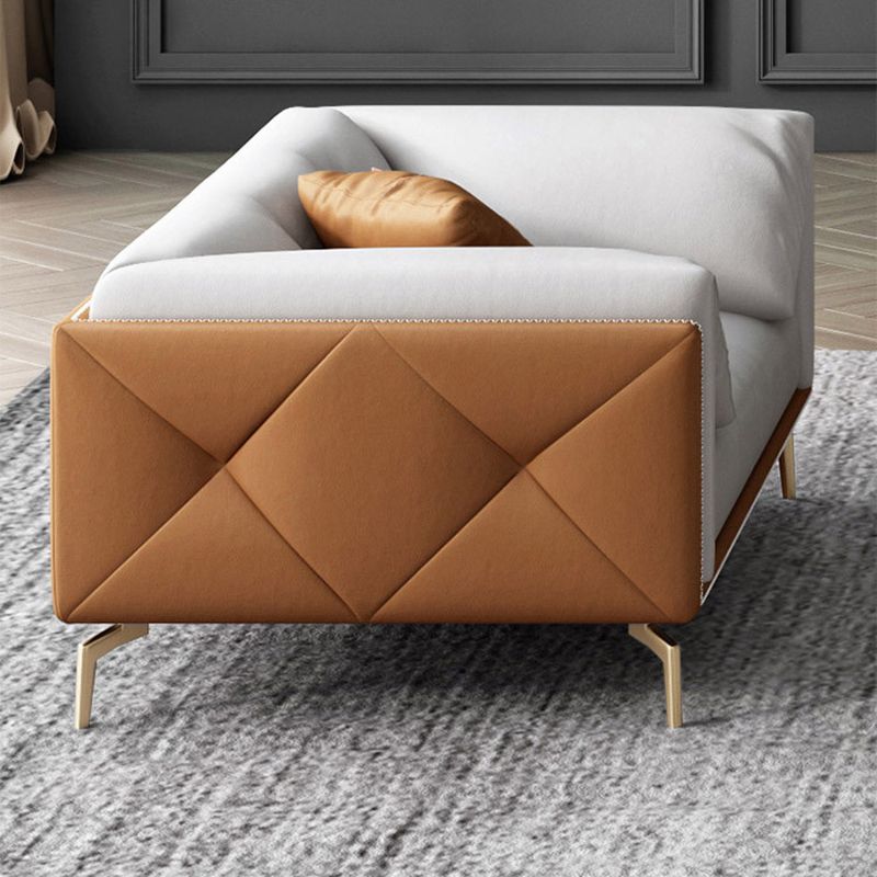 Contemporary Genuine Leather Pillow Top Arm Sofa Cushions Standard Sofa