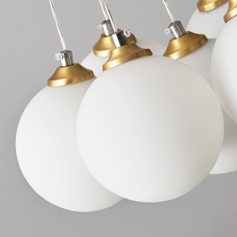 Luz de colgante de globo de cobre en la moderna lámpara colgante de vidrio de vidrio de lujo