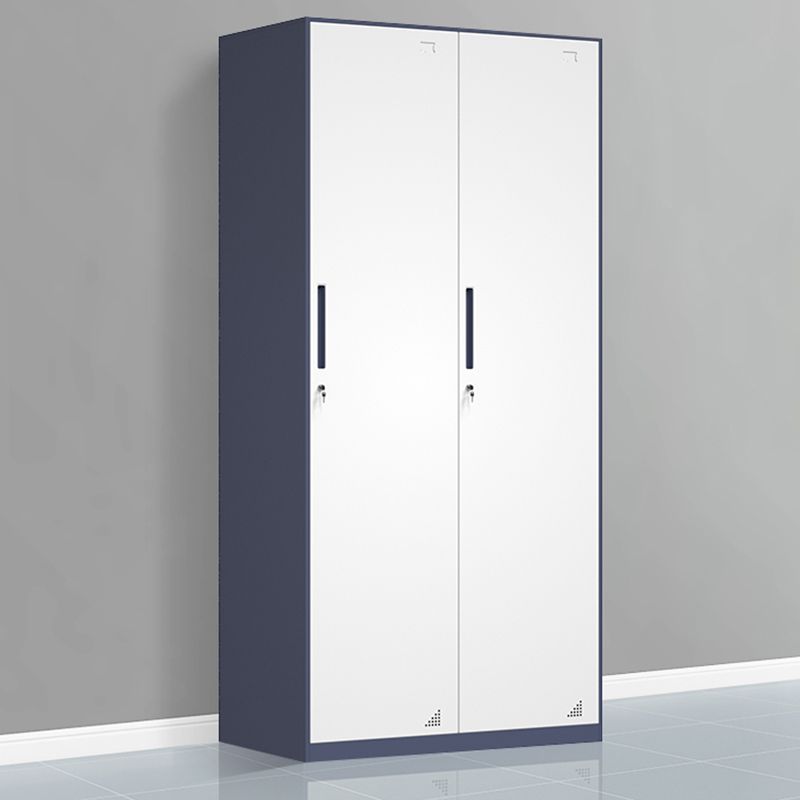 Modern Steel Wardrobe Cabinet White and Grey Wardrobe Armoire