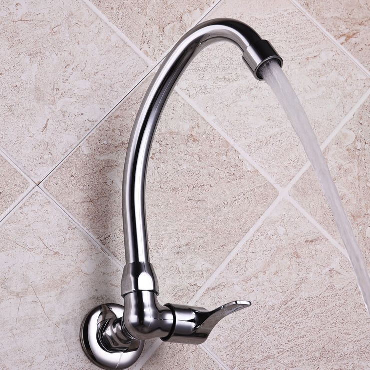 Wall Mounted Kitchen Faucet Single Handle One Function Faucet in Chrome