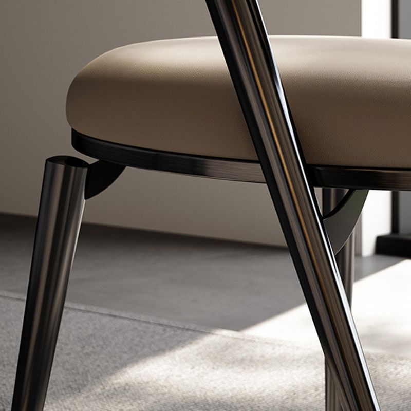 Contemporary Dining Chairs Faux Leather Upholstered Armless Side Chair