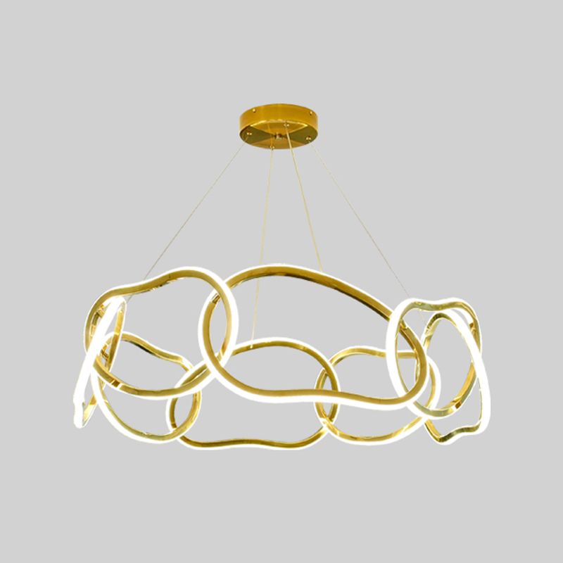 Nordic Circle Shape Chandelier Gold LED Chandelier Pendant for Dining Room