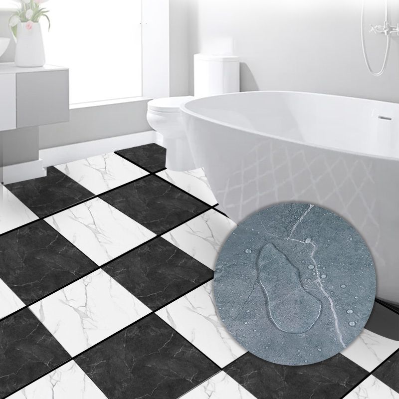 Modern Tile Flooring PVC Peel and Stick Marble Look Mildew Resistant Vinyl Tile