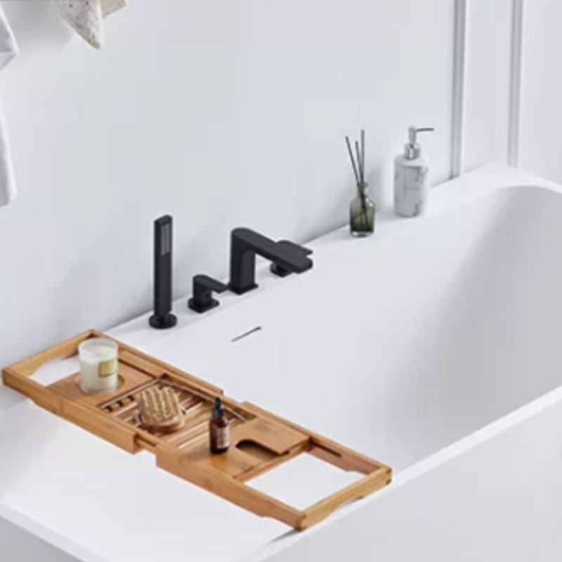 Stone Soaking Bathtub Antique Finish Rectangular Back to Wall Bathtub (Board not Included)