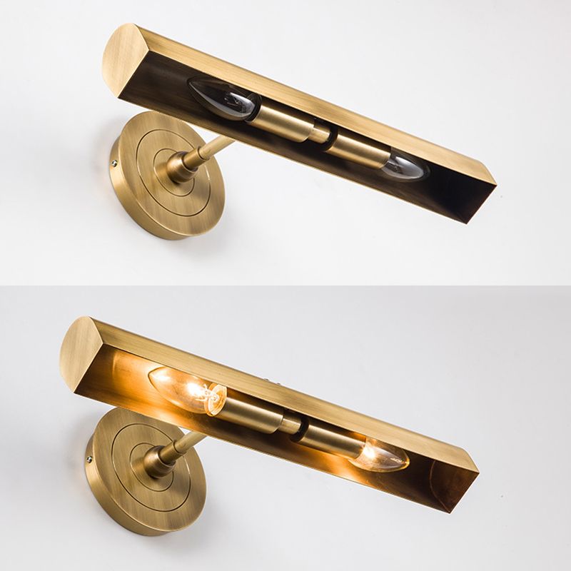 Luce a specchio vanità in ottone in ottone Light da 16 "Luce rettangolare di scarico rettangolare per bagno