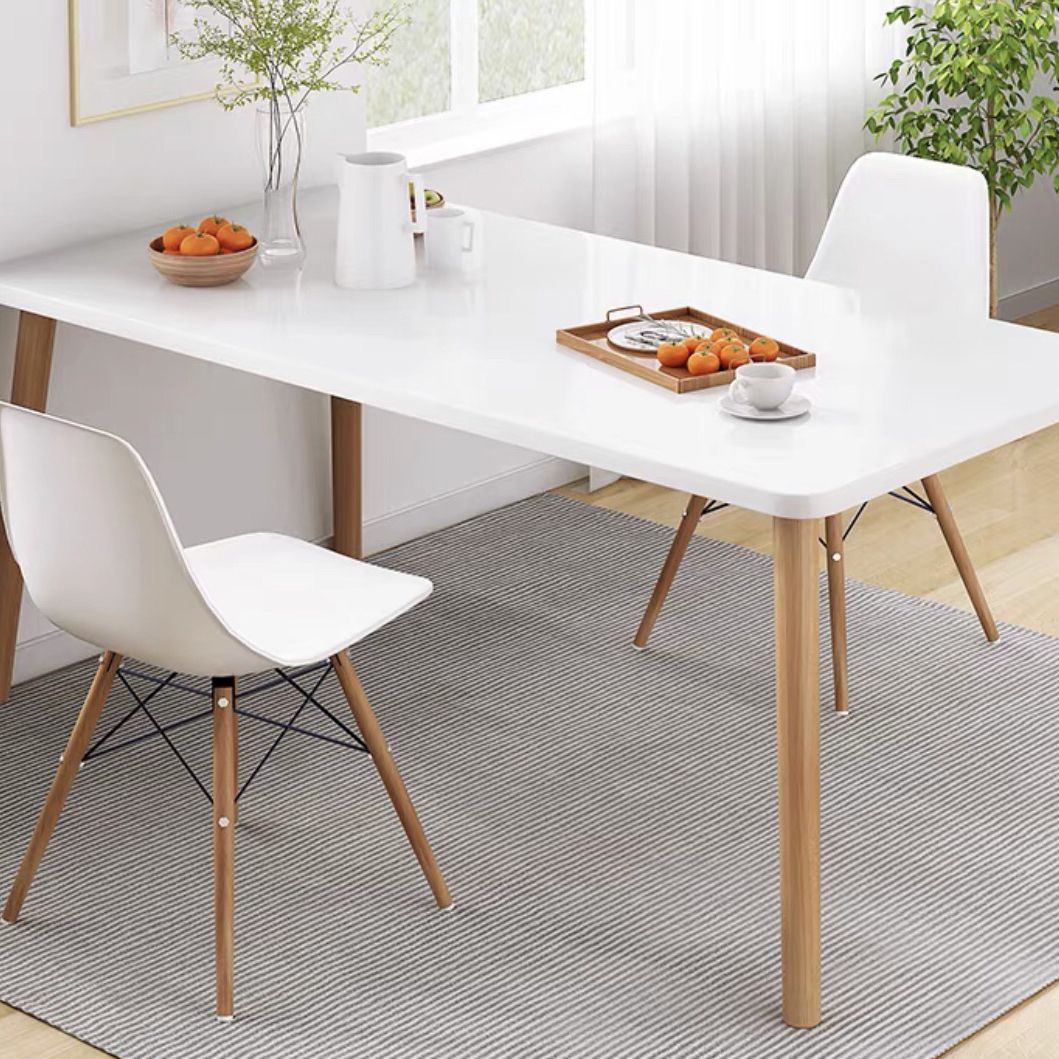 Juego de comedor de madera tradicional con 4 patas de madera marrón claro para muebles de comedor