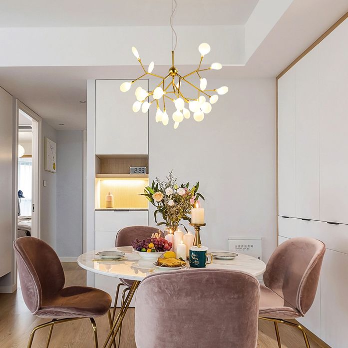 Modern Metal Hanging Light Fixtures Fireflies Hanging Chandelier for Dinning Room