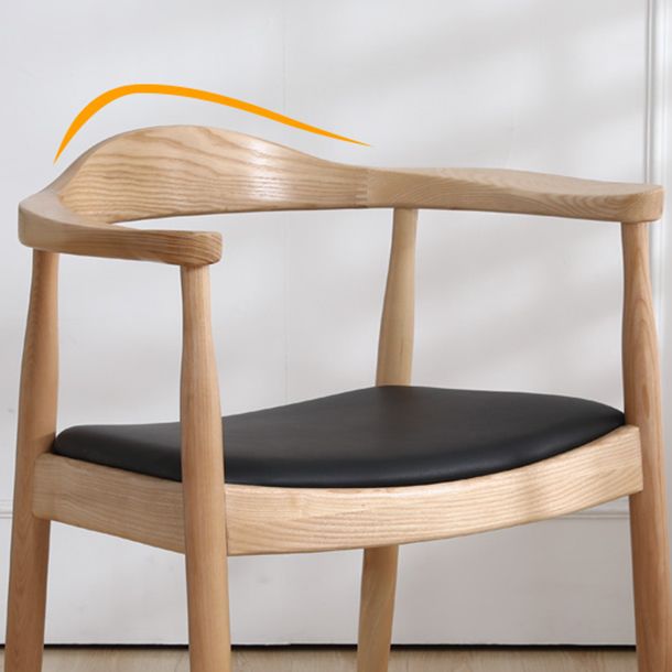 Scandinavian Style Wood Dining Side Chair Home Open Back Dining Side Chair with Arm