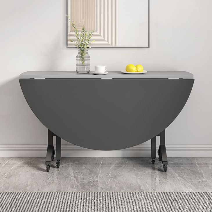 47 '' tavolo da pranzo in legno artificiale pieghevole estesibile tavolo rotondo con base di cavalletto