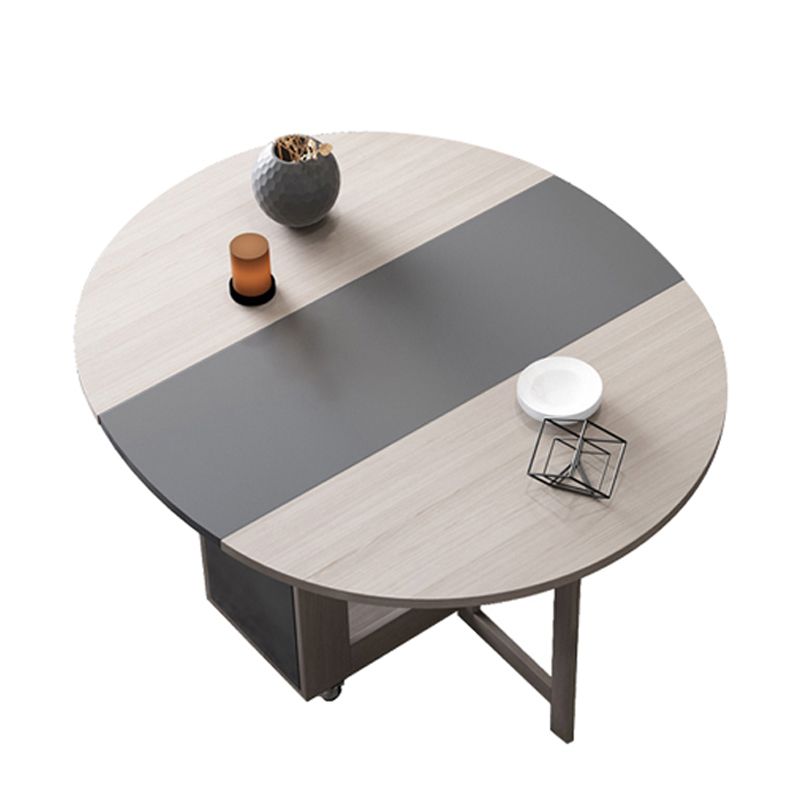 Opvouwbare kunstmatige houten boventafel Uitbreidbare ronde tafel met bakbasis