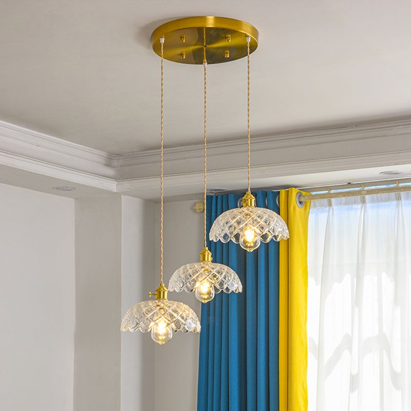 Salle à manger plafond pendentif éclairage en verre de style moderne