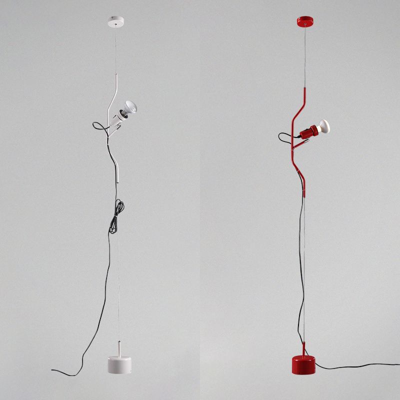 LÍNEA AJUSTABLE Luz colgante de estilo moderno Luz metálica de 1 luz en rojo/blanco para sala de estar