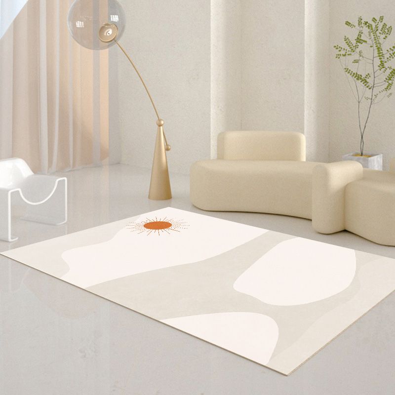 White Tone Home Decoration Carpet Modern Abstract Color Block Area Rug Polyester with Easy Care Rug