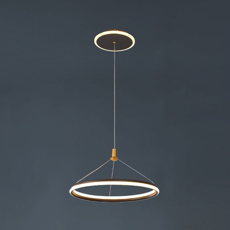 Lumo circolare a livello singolo leggero moderno lampadario in metallo Apparecchio di illuminazione