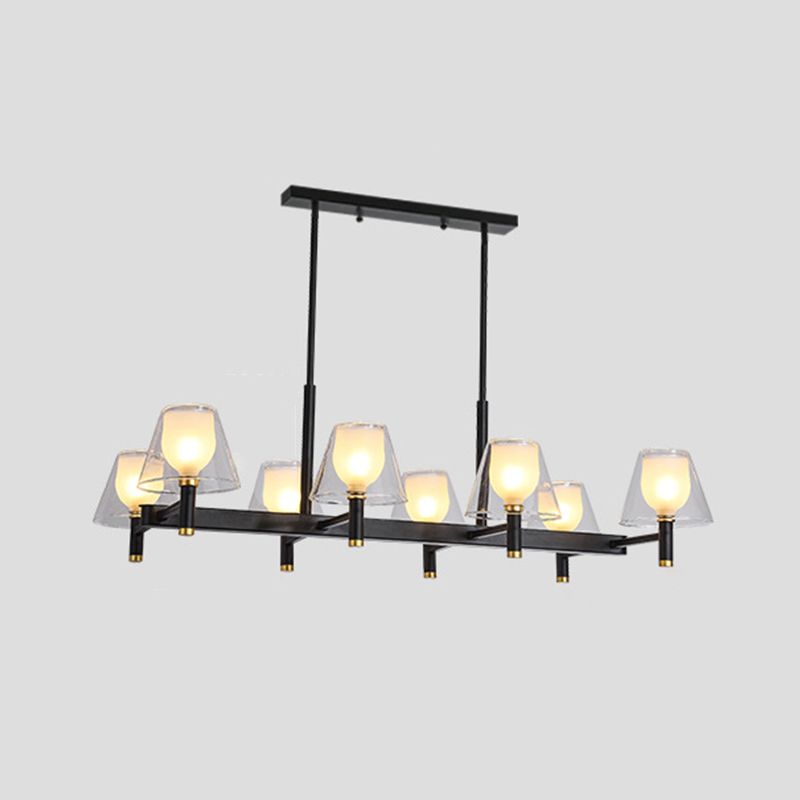 Industrial Island Light Glass Pendant Lighting Fixture for Dining Room