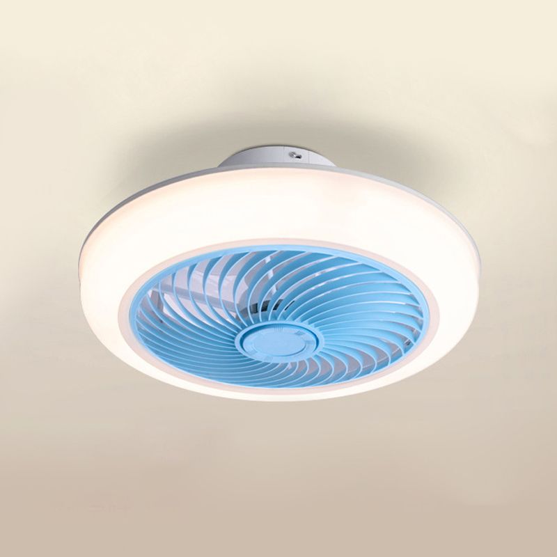 Ventola rotonda a filo leggero moderno moderno camera da letto acrilica a vento a led semifulto luce