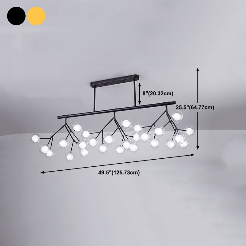 27-Lights Sputnik Shape Island Light Acrylic Chandelier Lamp for Dining Room