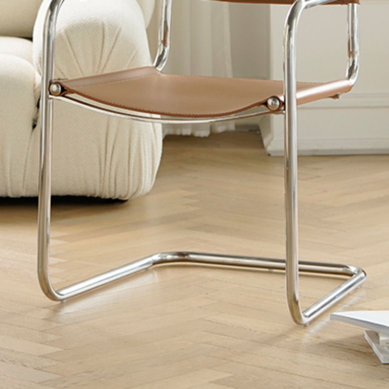 Industrial Arm Chair Modern Leather Indoor Dining Chair for Home