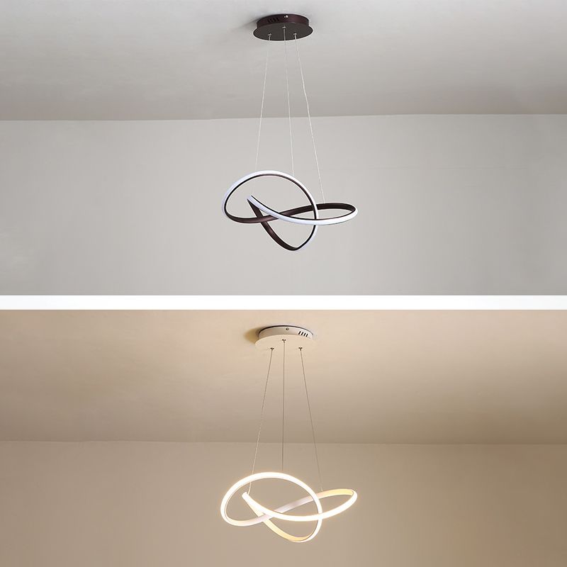 Modern Twist Suspended Lighting Fixture Metallic Pendant Lighting Fixtures for Restaurant