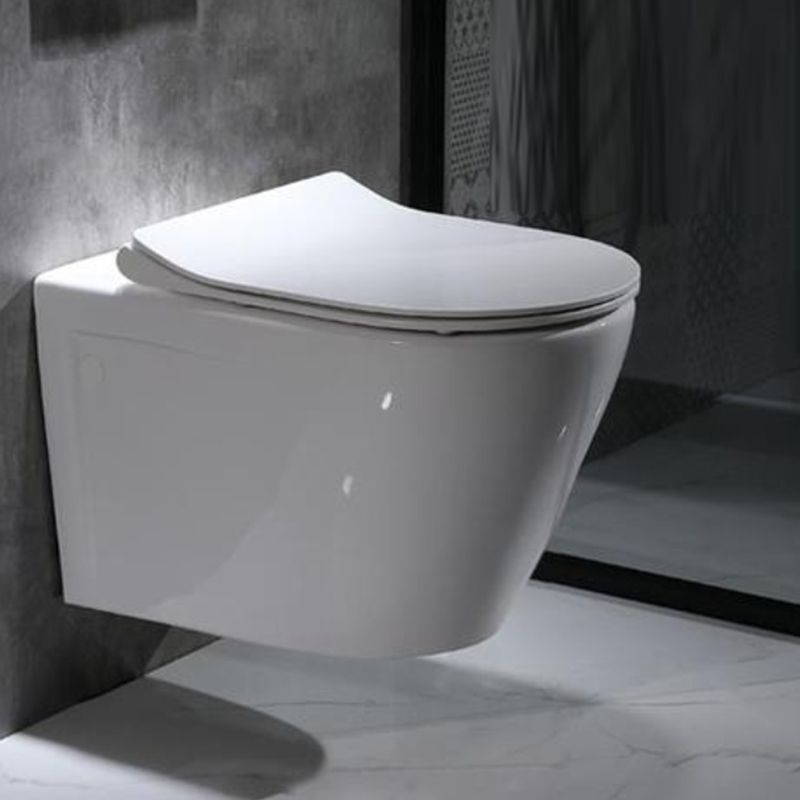 Modern Wall Mount Flush Toilet White Urine Toilet with Seat for Bathroom