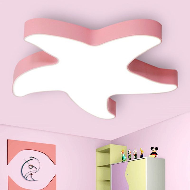 Macaron Loft Starfish Flush Mount Light Acrylic Candy Colored Ceiling Light