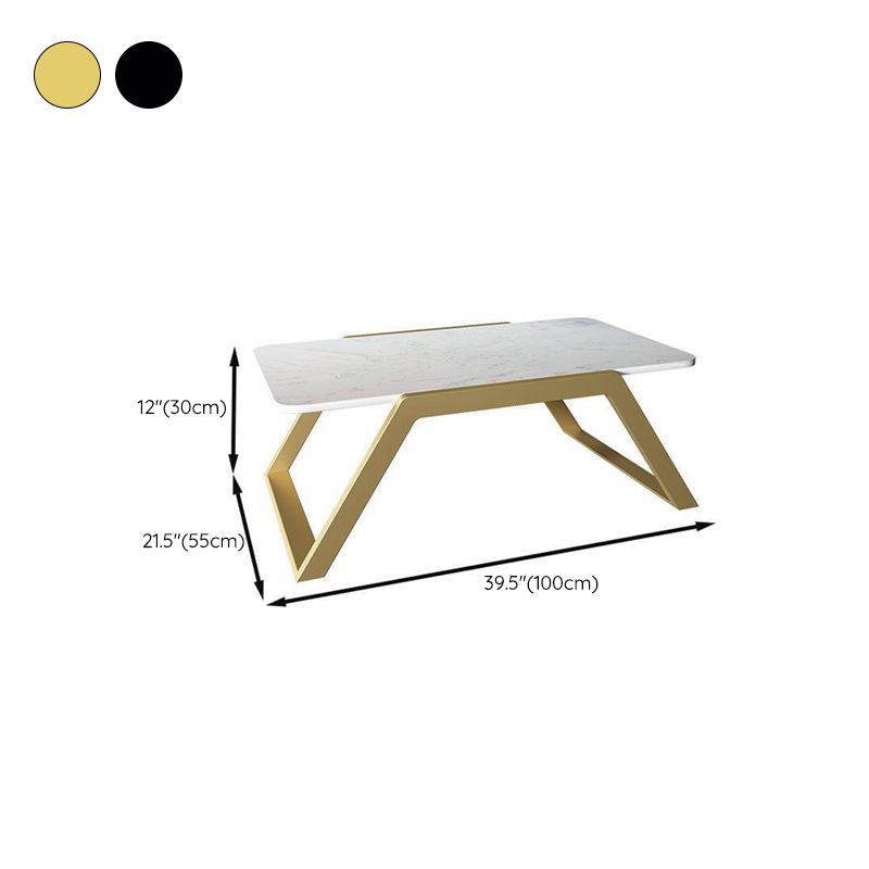 Sled Coffee Table Marble Top Coffee Cocktail Table for Living Room
