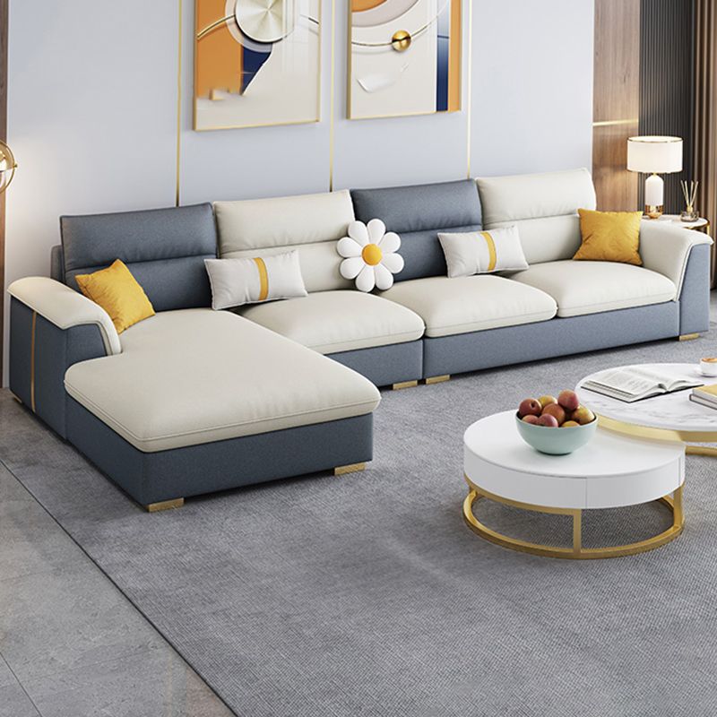 Glam 3/4 Seater Faux Leather Pillow Top Arm Sofa for Living Room