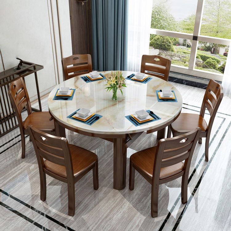 Modern Marble Rectangle Shape Dining Furniture 4 Wood Legs Table Formal for Dining Room Furniture