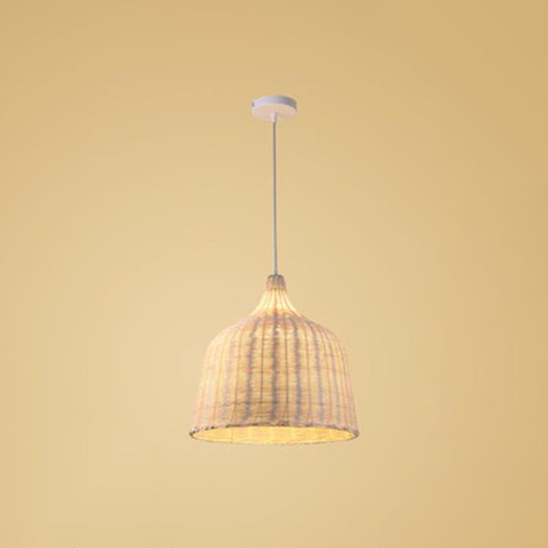 Trompete Teestoom Decke hängen leichter Bambus 1 Kopf Asiatische Style Suspension Anhängerlampe