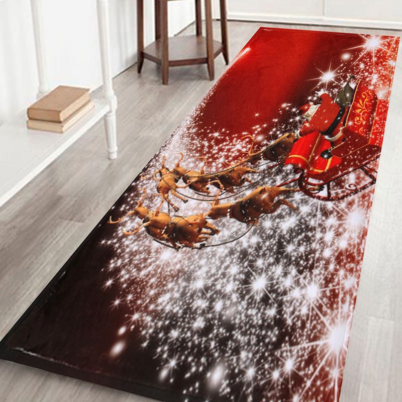 Red Simple Carpet Polyester Star Area Carpet Washable Carpet for Home Decor