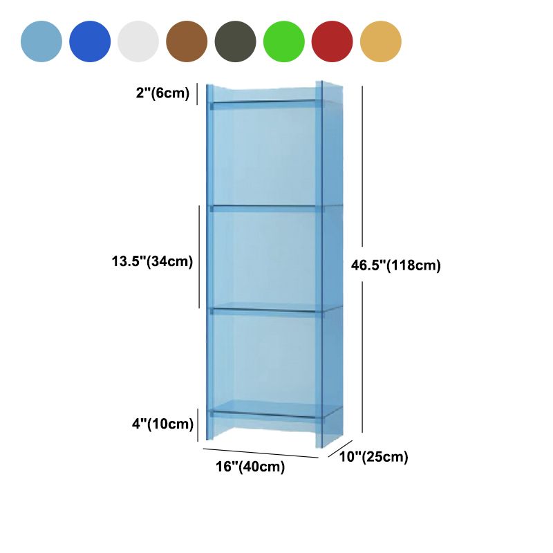 10"W Bookshelf Glam Style Closed Back Acrylic Bookcase for Office and Study Room