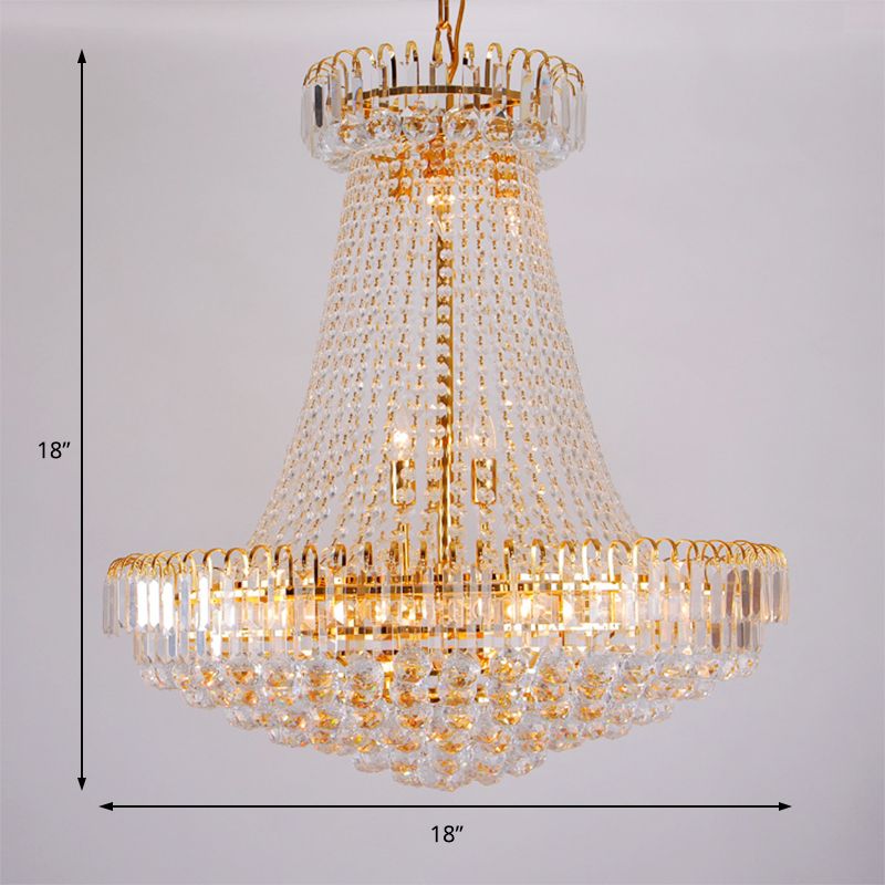 16 luci lampada a soffitto di lobby con lampadario oro modernista in oro modernista, 16 "/23,5" di larghezza
