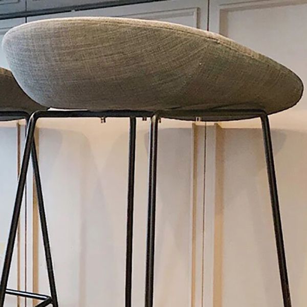 Metal Bar Stool Modern Style Low Back Armless Counter Stool for Home Use