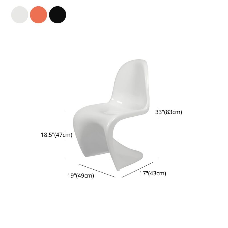 Glam Style Dining Side Chair Plastic Stackable Dining Chair for Indoor