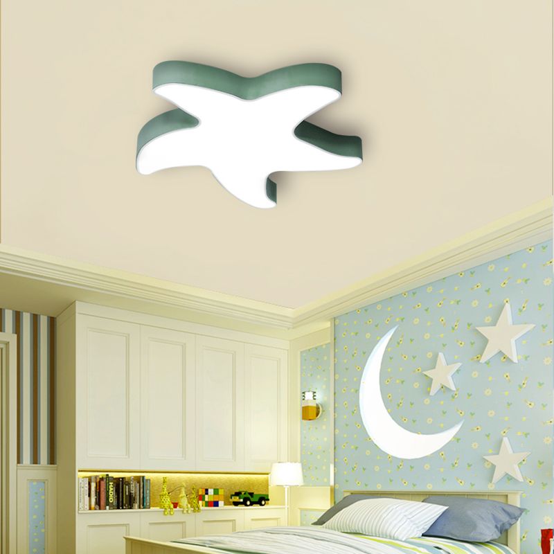 Macaron Loft Starfish Flush Mount Light Acrylic Candy Colored Ceiling Light