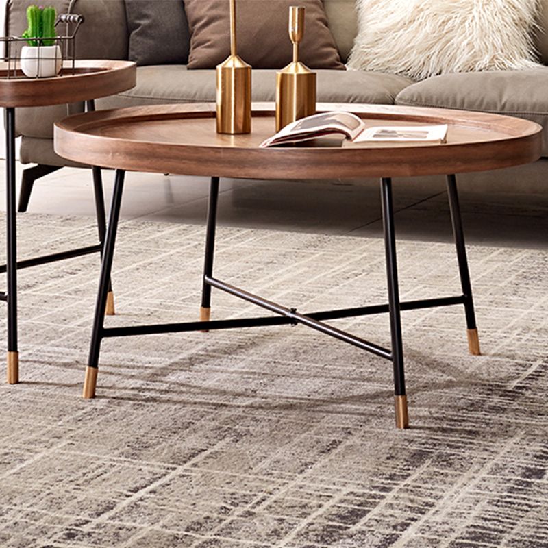 Nordic Round/Rectangle/Triangle Coffee Table Wood Cross Legs Cocktail Table