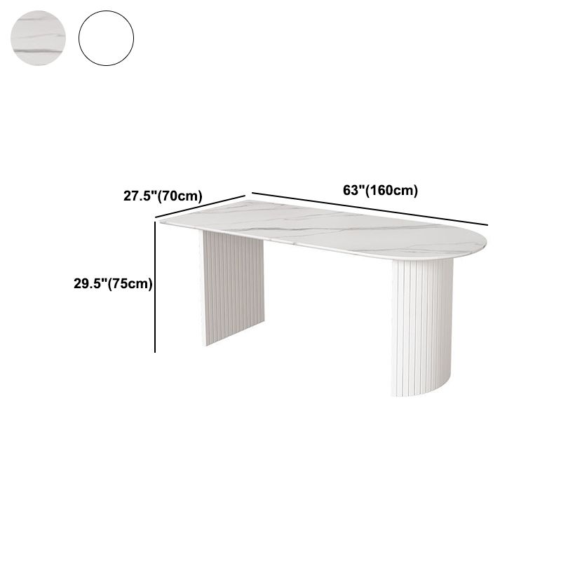 Contemporary Style Dining Table  Dinner Double Pedestal Table for Home Kitchen Dinner