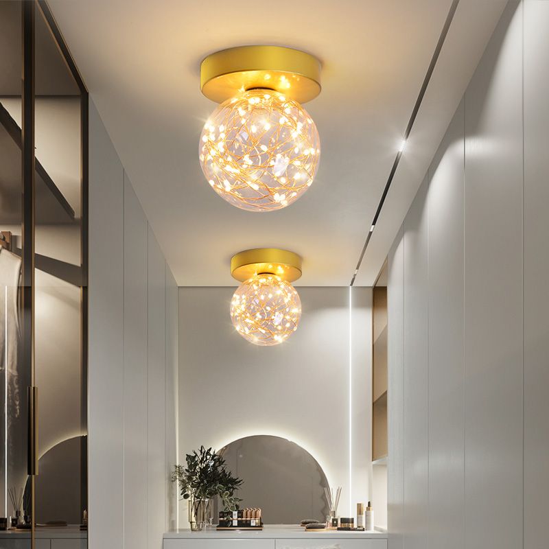 Modernism Flush Mount Ceiling Light Glass Flush Light for Corridor