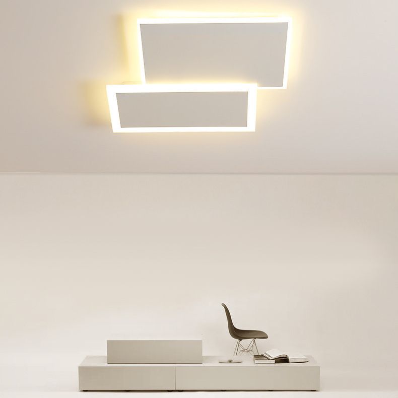 Modernism White Flush Mount Lighting Unique Ceiling Light with Acrylic