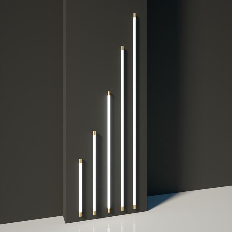 1-Light Linear Shade Wall Sconce Modern Style Metal Mirror Wall Lighting in Gold