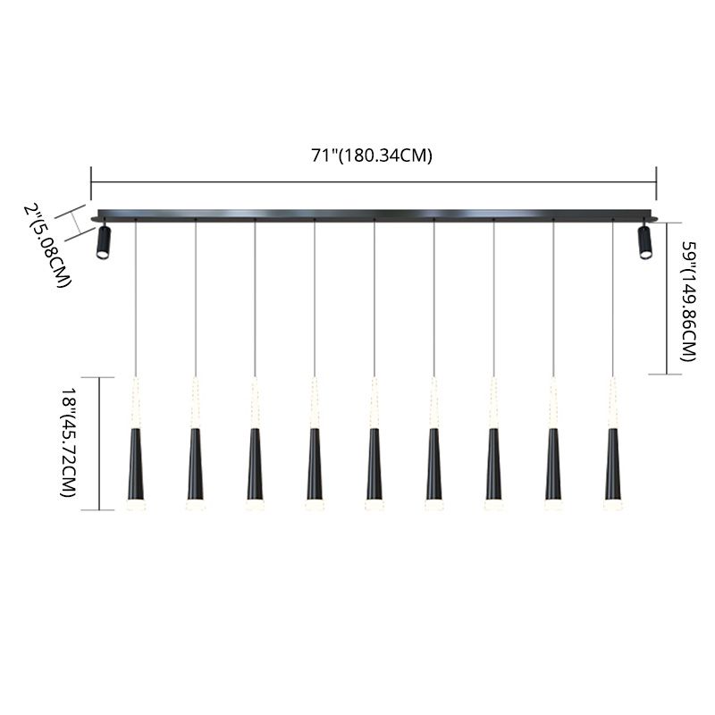 Cone Island Lighting Fixture Contemporary Style LED Metal Pendant Lighting Fixture