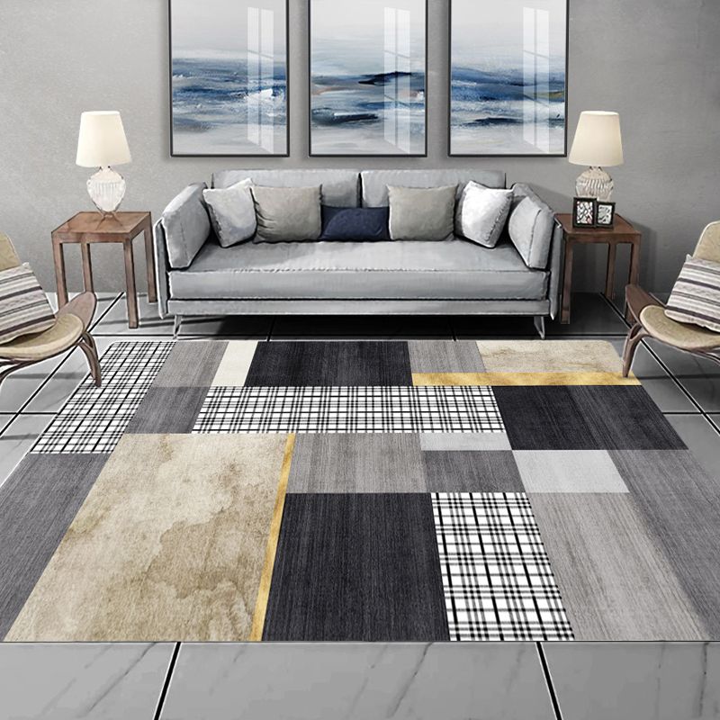 Magnifique tapis en polyester moderne tapis lavable de tapis de salon