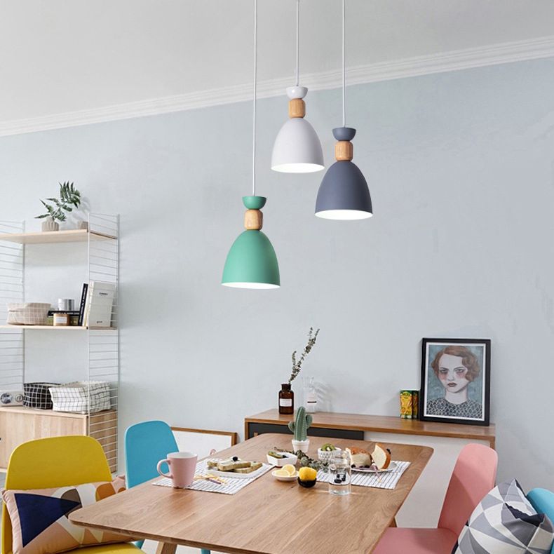 Posaborador de iluminación blanca sombreada fijación de iluminación de metal de estilo nórdico para comedor para comedor