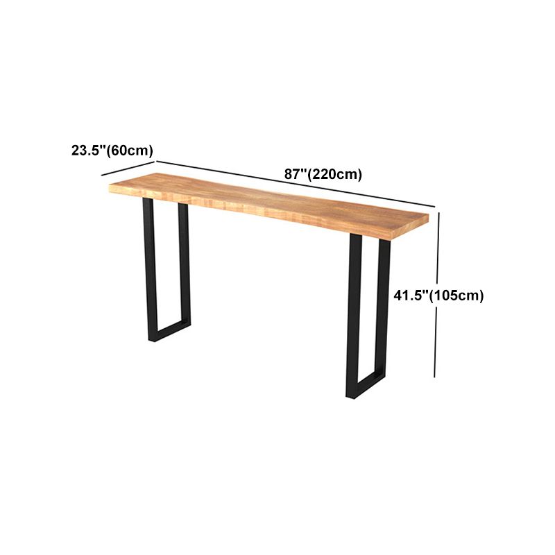 Solid Wood Bar Dining Table Traditional Luxury Rectangle Bar Table with Sled Base