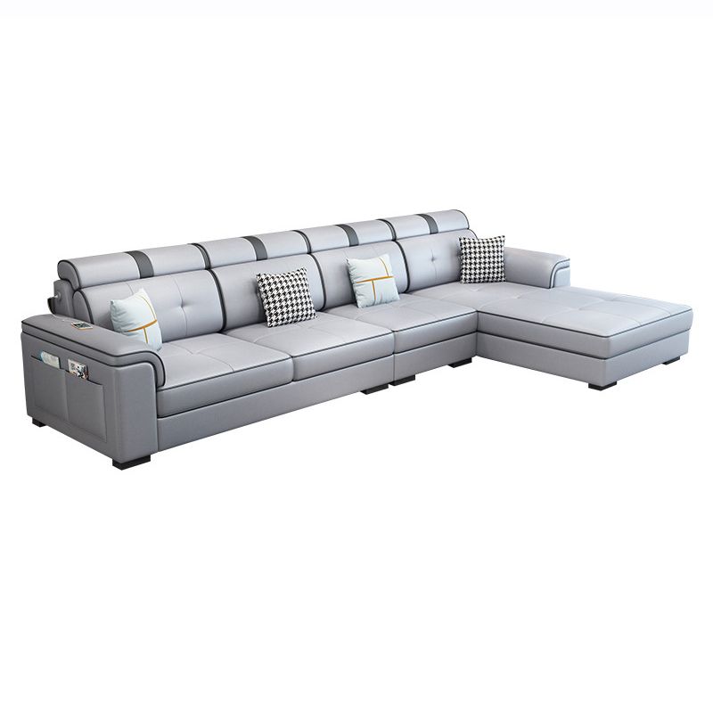 Scandinavian L-Shape Sectional with Pillow Top Arm for Living Room